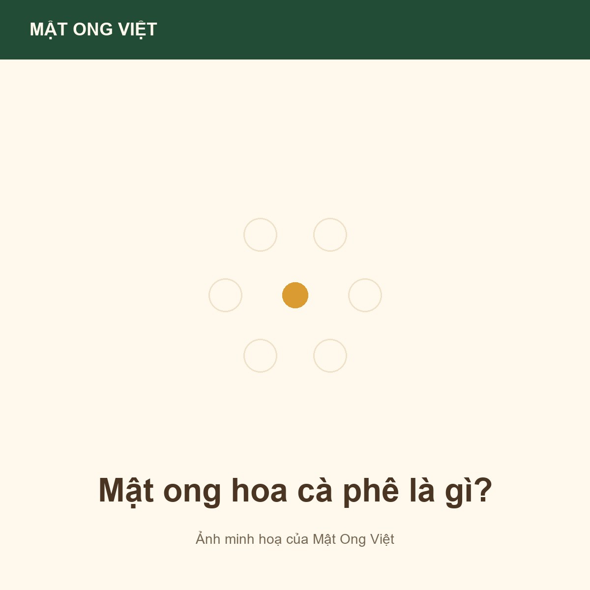 Mật ong hoa cà phê là gì? Nguồn gốc và đặc điểm — ảnh bìa minh hoạ do Mật Ong Việt dựng, đúng chủ đề bài viết