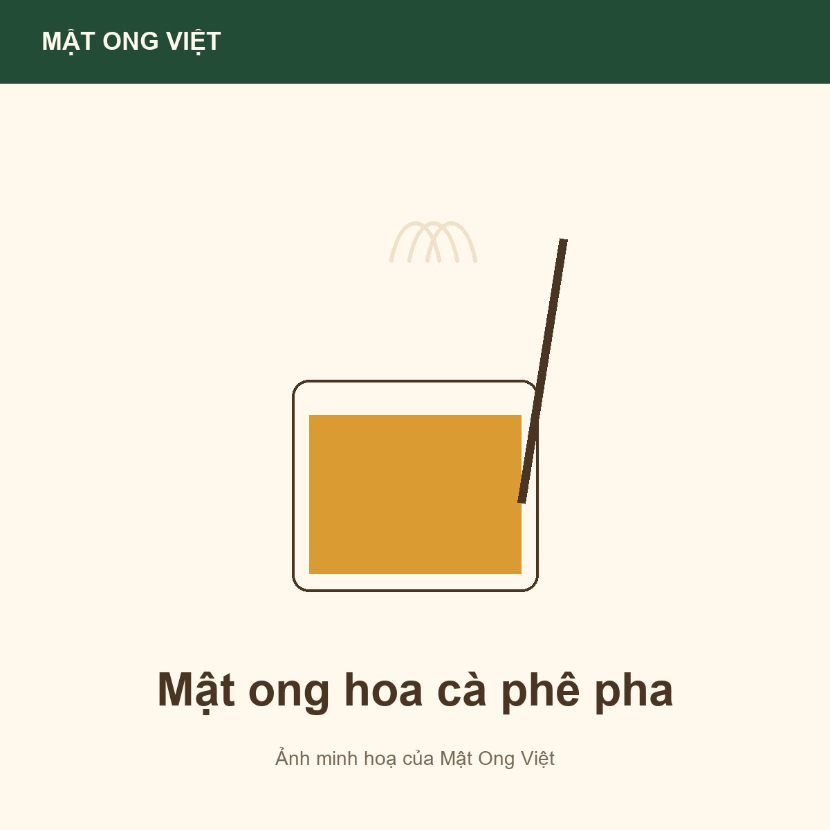Mật ong hoa cà phê pha trà và cà phê: tỷ lệ, nhiệt độ và lưu ý — ảnh bìa minh hoạ do Mật Ong Việt dựng, đúng chủ đề bài viết