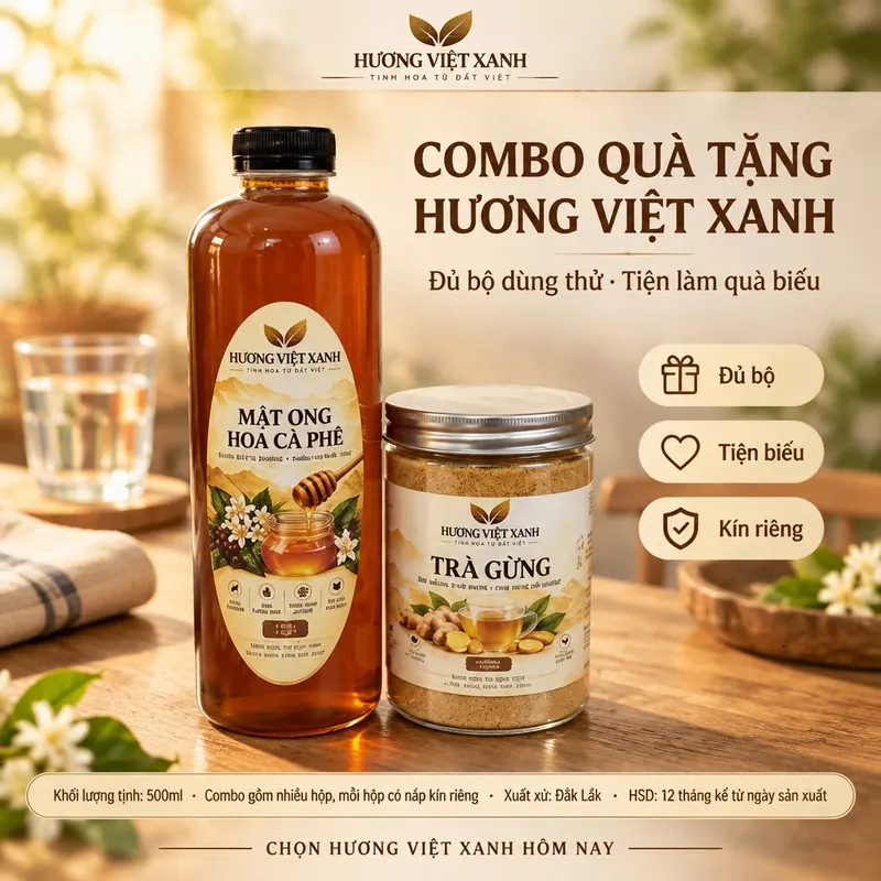 Combo Mật Ong Hoa Cà Phê 1 Lít + Trà Gừng 500 Gram - Combo Tiết Kiệm - ảnh thật số 2 từ gian hàng chủ shop