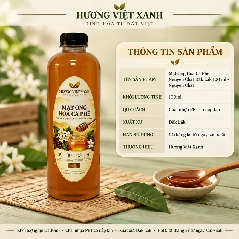 Mật ong hoa cà phê 100 ml Đắk Lắk – Hương Việt Xanh - ảnh thật số 3 từ gian hàng chủ shop