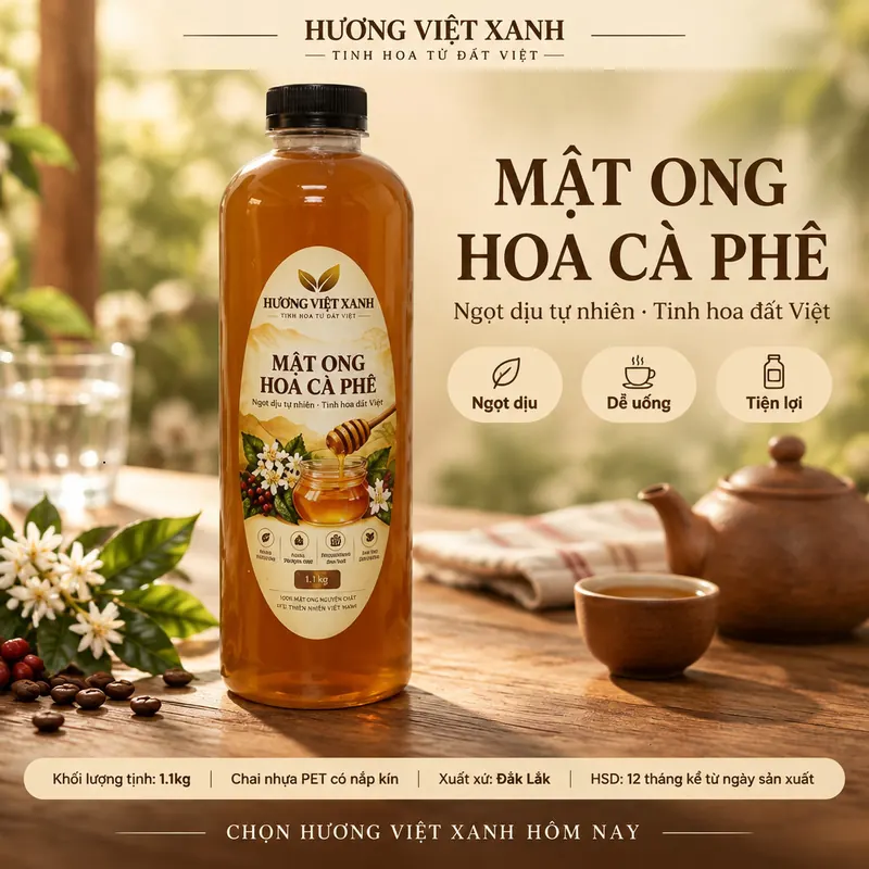 Mật Ong Hoa Cà Phê Nguyên Chất 1 Lít (1,4kg) - Chính Hãng - ảnh thật số 2 từ gian hàng chủ shop