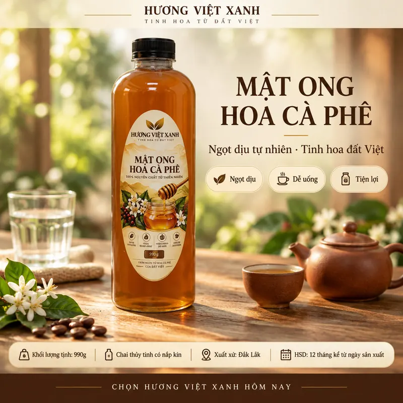 Mật Ong Hoa Cà Phê Nguyên Chất 1 Lít (1,4kg) - Đóng Gói Tại Xưởng - ảnh thật số 2 từ gian hàng chủ shop