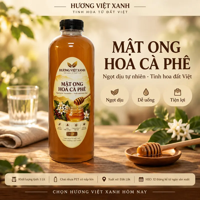 Mật Ong Hoa Cà Phê Nguyên Chất 1 Lít (1,4kg) - Loại Tiêu Chuẩn - ảnh thật số 2 từ gian hàng chủ shop
