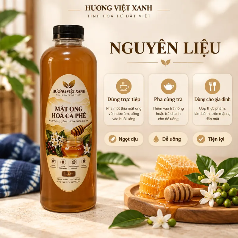 Mật Ong Hoa Cà Phê Nguyên Chất 1 Lít (1,4kg) - Loại Tiêu Chuẩn - ảnh thật số 3 từ gian hàng chủ shop