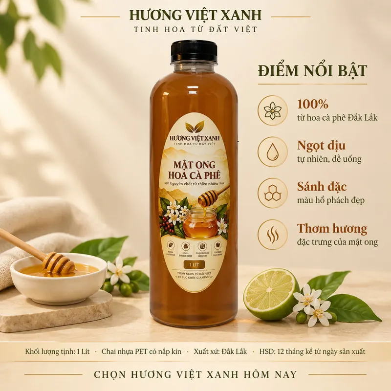 Mật Ong Hoa Cà Phê Nguyên Chất 1 Lít (1,4kg) - Loại Tiêu Chuẩn - ảnh thật số 4 từ gian hàng chủ shop