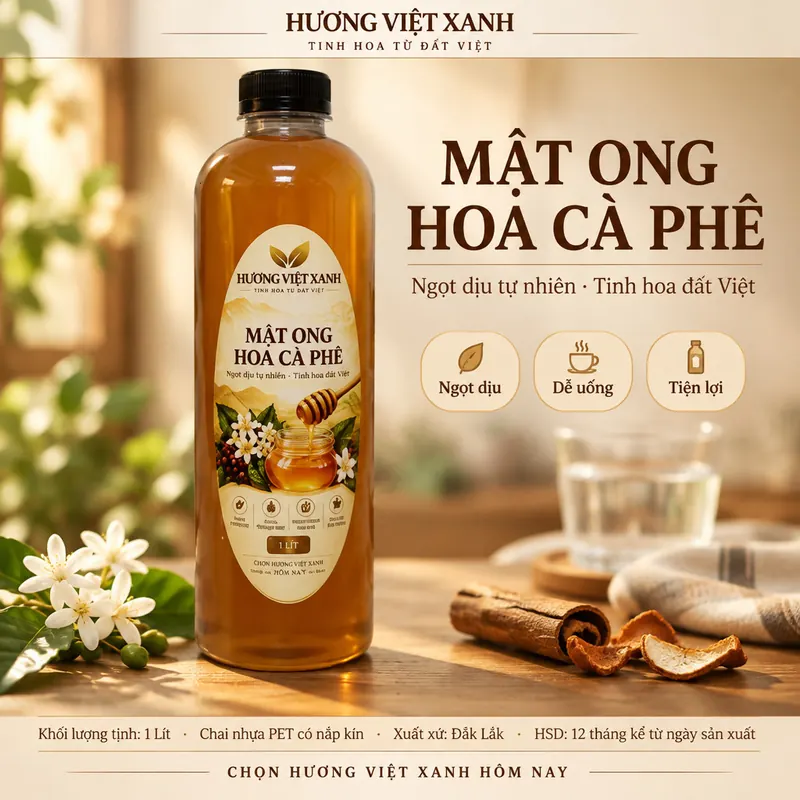 Mật Ong Hoa Cà Phê Nguyên Chất 1 Lít (1,4kg) - Nguyên Chất 100% - ảnh thật số 2 từ gian hàng chủ shop