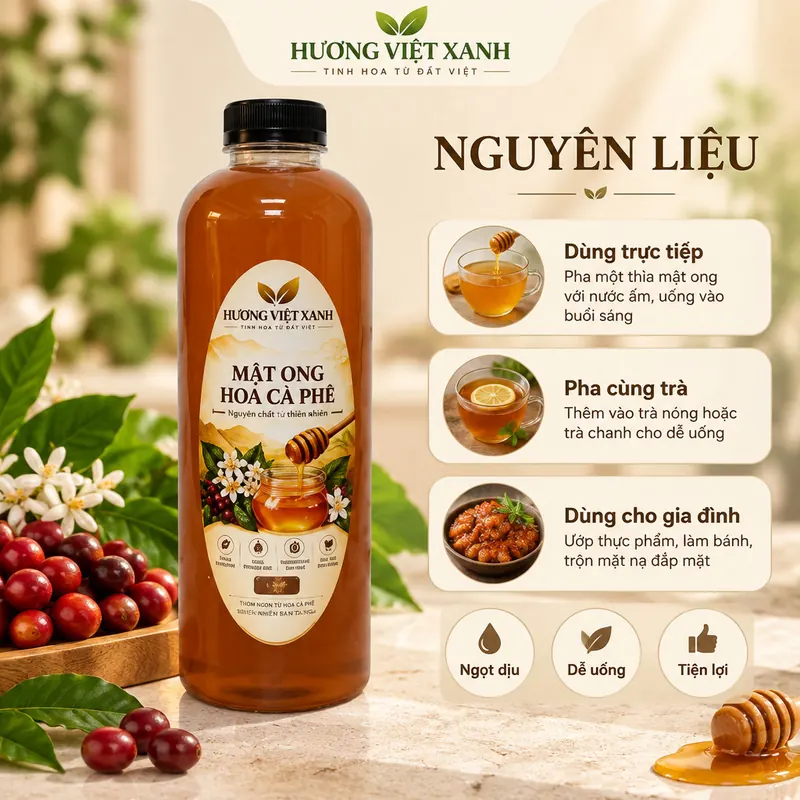 Mật Ong Hoa Cà Phê Nguyên Chất 1 Lít (1,4kg) - Nguyên Chất 100% - ảnh thật số 3 từ gian hàng chủ shop