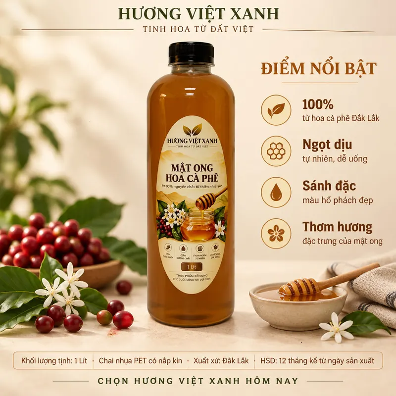 Mật Ong Hoa Cà Phê Nguyên Chất 1 Lít (1,4kg) - Nguyên Chất 100% - ảnh thật số 4 từ gian hàng chủ shop