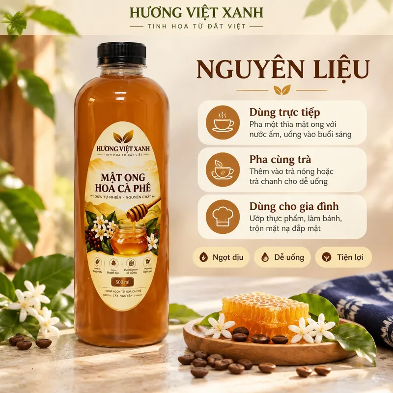 Mật Ong Hoa Cà Phê Nguyên Chất 1 Lít - Chính Hãng - ảnh thật số 3 từ gian hàng chủ shop