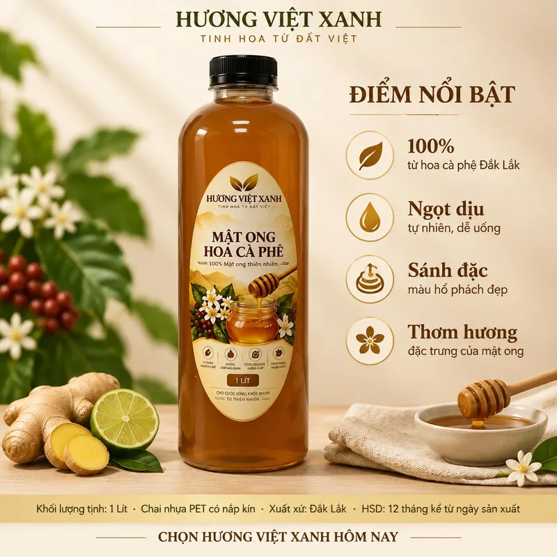 Mật Ong Hoa Cà Phê Nguyên Chất 1 Lít - Chính Hãng - ảnh thật số 4 từ gian hàng chủ shop