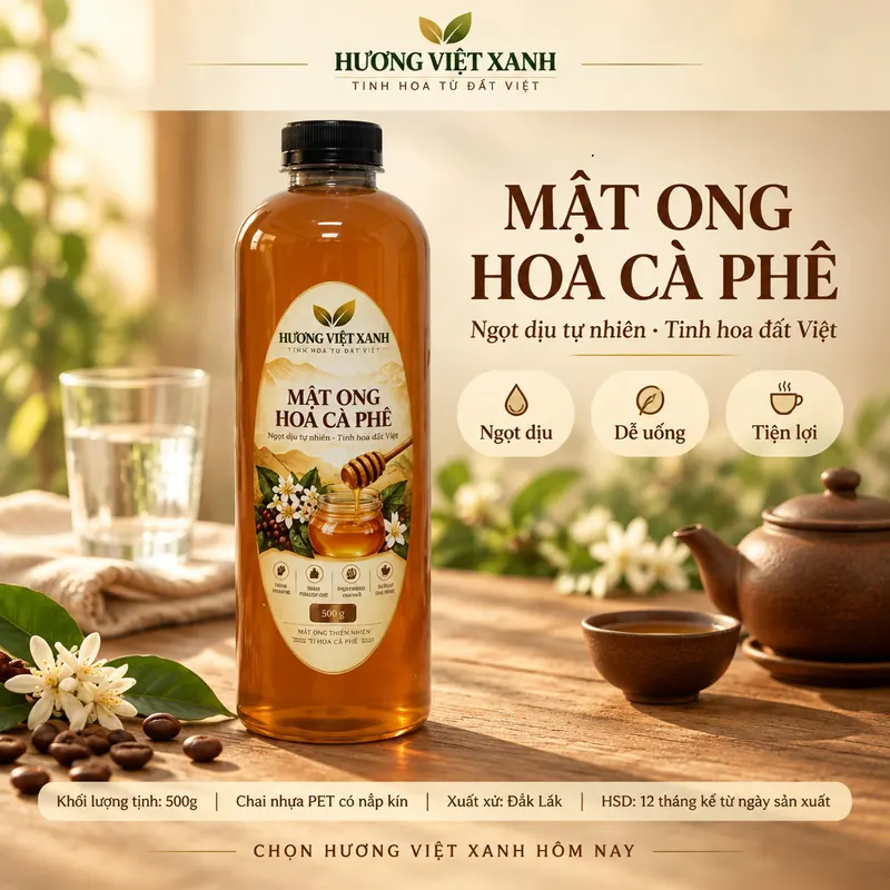 Mật Ong Hoa Cà Phê Nguyên Chất Đắk Lắk 0.7kg - Thơm Dịu, Màu Hổ Phách Đẹp - ảnh thật số 2 từ gian hàng chủ shop