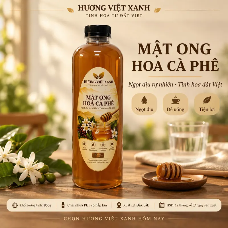 Mật Ong Hoa Cà Phê Nguyên Chất Đắk Lắk 0.7kg - Thu Hoạch Tự Nhiên, Không Chất Bảo Quản - ảnh thật số 2 từ gian hàng chủ shop