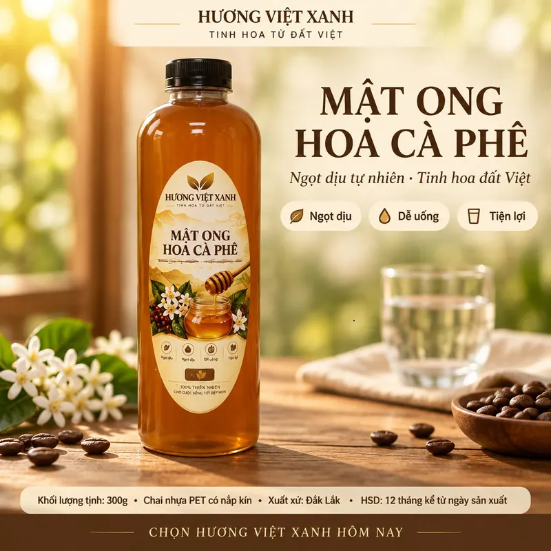 Mật Ong Hoa Cà Phê Nguyên Chất Đắk Lắk 300g - Sánh Đặc, Không Pha Đường - ảnh thật số 2 từ gian hàng chủ shop