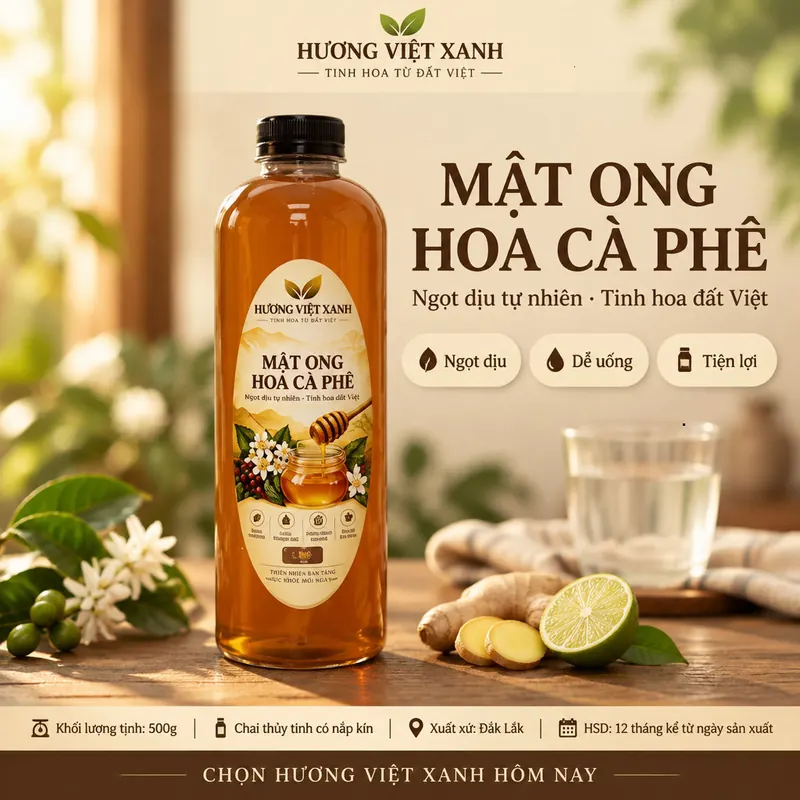 Mật Ong Hoa Cà Phê Nguyên Chất Đắk Lắk 500 ml - Thơm Dịu, Màu Hổ Phách Đẹp - ảnh thật số 2 từ gian hàng chủ shop