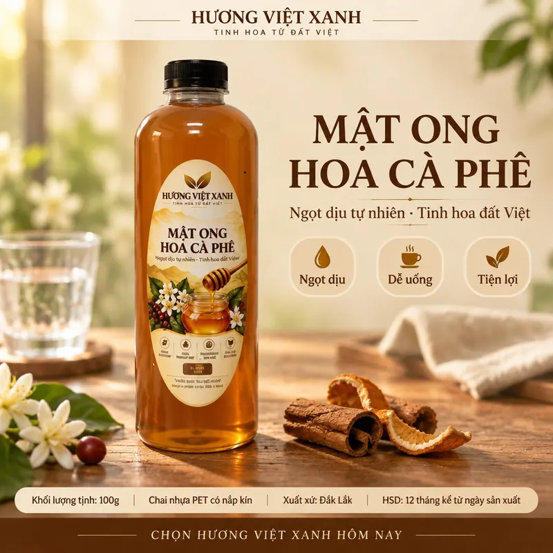 Mật Ong Hoa Cà Phê Nguyên Chất Đắk Lắk 500ml 1 lít - Đặc Sánh, Dùng Pha Nước Đắp Mặt - ảnh thật số 2 từ gian hàng chủ shop