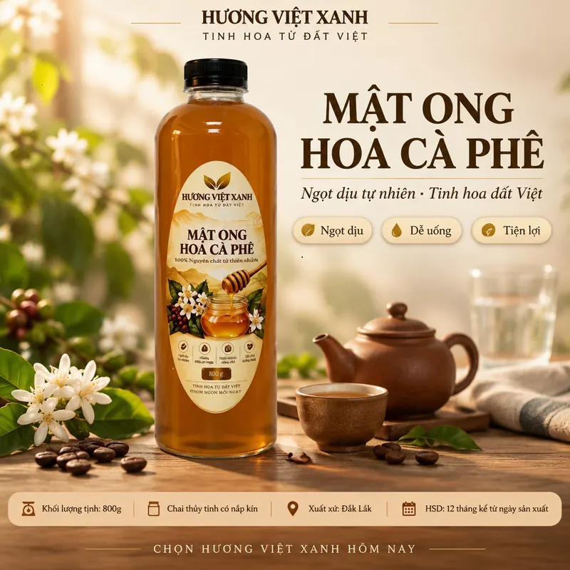 Mật Ong Hoa Cà Phê Nguyên Chất Đắk Lắk 700 gram - Nguyên Chất 100%, Không Đường - ảnh thật số 2 từ gian hàng chủ shop