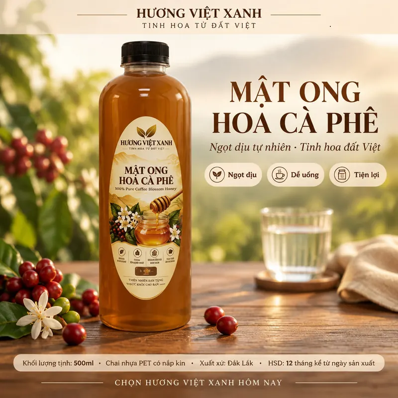 Mật Ong Hoa Cà Phê Nguyên Chất Đắk Lắk 700 gram - Thơm Dịu, Màu Hổ Phách Đẹp - ảnh thật số 2 từ gian hàng chủ shop