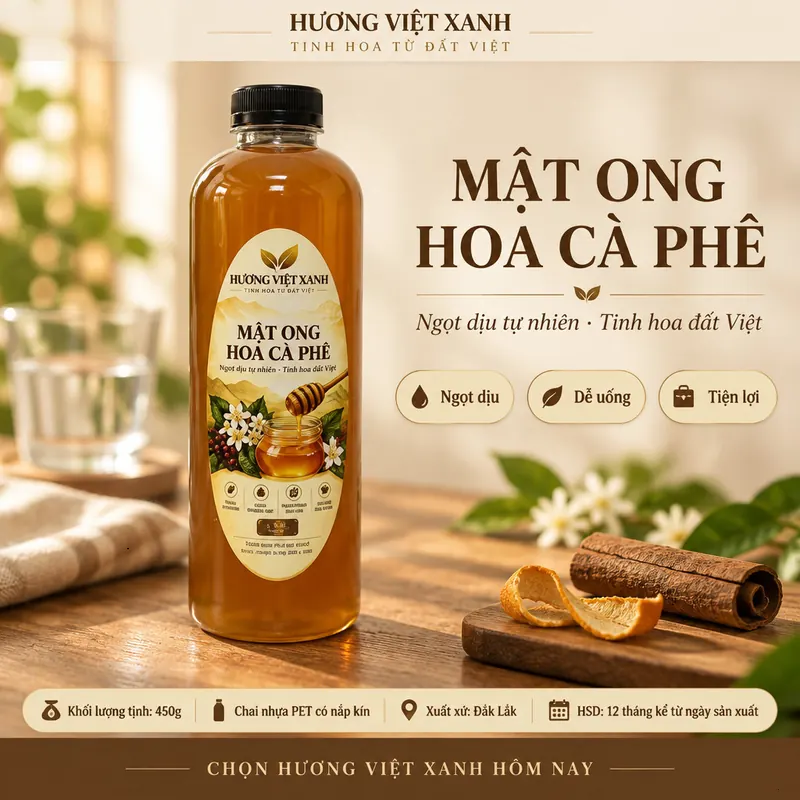Mật Ong Hoa Cà Phê Nguyên Chất Đắk Lắk 700g - Nguyên Chất 100%, Không Đường - ảnh thật số 2 từ gian hàng chủ shop