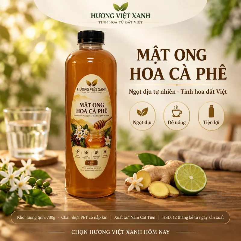 Mật Ong Hoa Cà Phê Nguyên Chất Nam Cát Tiên 700 gram - Thơm Dịu, Màu Hổ Phách Đẹp - ảnh thật số 2 từ gian hàng chủ shop