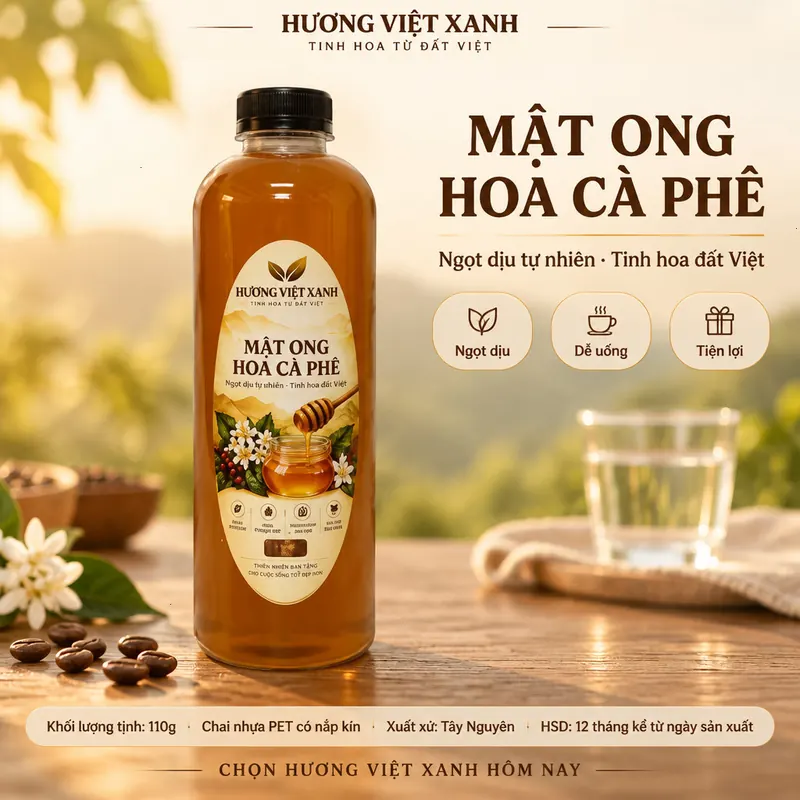 Mật Ong Hoa Cà Phê Nguyên Chất Tây Nguyên 140 gram - Đặc Sánh, Dùng Pha Nước Đắp Mặt - ảnh thật số 2 từ gian hàng chủ shop